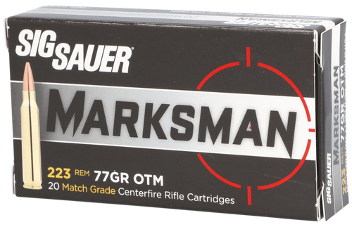 Sig Sauer E223M120 Marksman  223 Rem 77 gr Open Tip Match 20 Per Box/ 25 Case                                                                                                                           