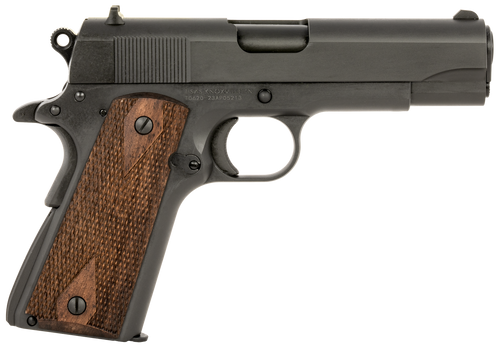 Tisas 10100114 1911 A1 Tank Commander 45 ACP 7+1 4.25" Black Steel Barrel, Manganese Phosphate Coated Serrated Carbon Steel Slide & Frame w/Beavertail, Turkish Walnut Grip                             