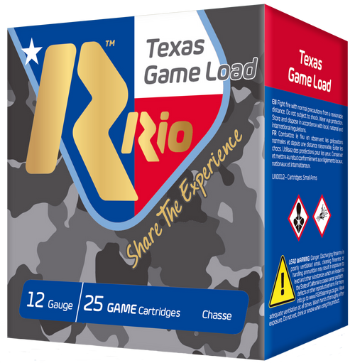 Rio Ammunition TGHV3675TX Texas Game Load High Velocity 12Gauge 2.75" 1 1/4oz 7.5Shot 25 Per Box/10 Case                                                                                                