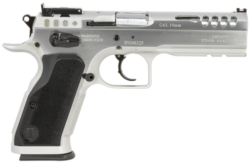 Tanfoglio IFG TFSTOCKM10 Defiant Stock Master 10mm Auto 13+1 4.75" Hard Chrome Steel/Aluminum Grip                                                                                                      