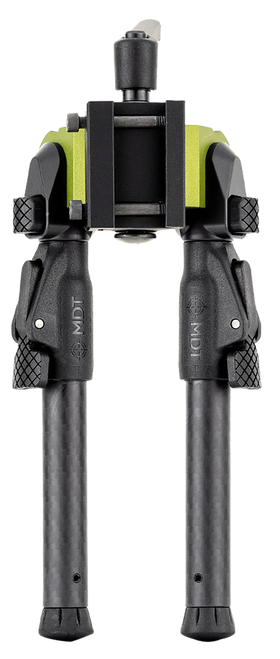 Mdt Sporting Goods Inc 105561GRN GRND-POD  Green/Black 4.50"-9" Carbon Fiber/Aluminum, Adj. Throw Lever, 4 Leg Postitions, Fits ARCA Rail & RRS Dovetail                                                