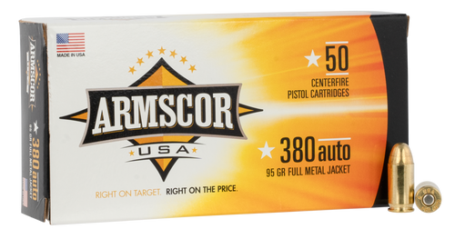 Armscor FAC3802N USA  380ACP 95gr Full Metal Jacket 50 Per Box/20 Case                                                                                                                                  