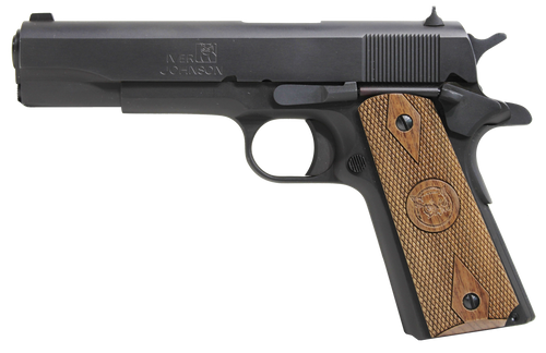 Iver Johnson Arms 1911A19 1911 A1  9mm Luger 9+1 5" Black Steel Barrel, Matte Black Serrated Steel Slide, Matte Black Steel Frame w/Beavertail, Checkered Double Diamond Walnut Grip                    