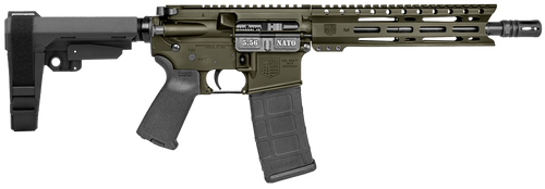 Diamondback DB1916K101 DB15  5.56 NATO 30+1 10" Black Nitride Heavy Threaded Barrel, OD Green Cerakote Picatinny Rail Aluminum Receiver, 9" M-LOK Handguard SB Tactical Brace & Black Magpul MOE Grip   