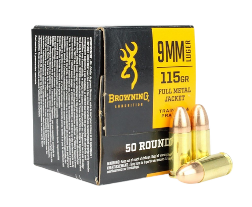 Browning Ammo B1918000939mm Luger 115gr Full Metal Jacket 50 Per Box/20 Case                                                                                                                            