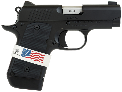 Kimber Mfg, Inc 3300244 Micro 9 Liberty Micro Frame 9mm Luger 7+1 3.15" Stainless Ramped Barrel, KimPro II Black Serrated Stainless Steel Slide, Kimpro II Black Aluminum Frame w/Beavertail            