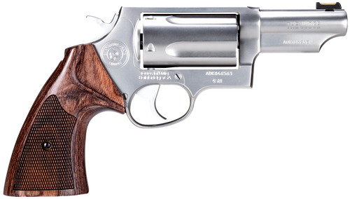 Taurus 2441EX039 Judge Executive Grade Medium Frame 45 Colt (LC) 410 Gauge 5rd 3" Hand Polished Satin Stainless Steel Barrel, Hand Polished Satin Stainless Steel Cylinder & Frame, Wood Grip           