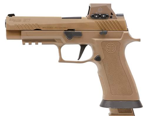 Sig Sauer M17X9RX M17X w/Optic Full Size Frame 9mm Luger 21+1 4.70" Black Barrel, Coyote PVD Optic Ready/Serrated Stainless Steel Slide & Polymer Frame w/Beavertail & Picatinny Rail, Sig ROMEOM17     