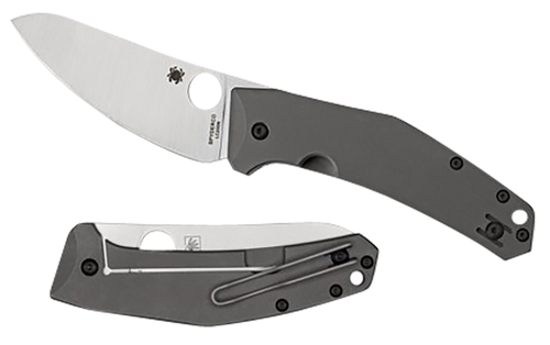 Spyderco C211TIP SpydieChef Salt 3.32" Folding Plain LC200N Blade Satin Titanium Handle Includes Pocket Clip                                                                                            