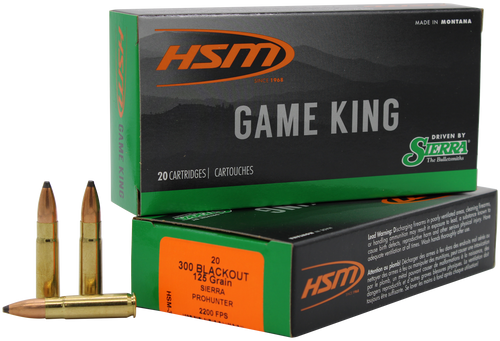 HSM 300BLK3N Game King  300 Blackout 125 gr Pro Hunter 20 Per Box/ 25 Case                                                                                                                              