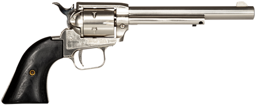 Heritage Mfg RR22NI6BW Rough Rider  22 LR 6rd 6.50" Nickel Steel Barrel, Nickel Aluminum Frame, Matte Nickel Cylinder, Black Laminate Grip, Hammer/Thumb Safety, Exposed Hammer                         