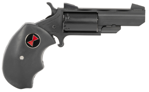 North American Arms BWMCRK Black Widow  22 WMR 5 Shot 2" Matte Black Heavy Vent Rib Barrel, Matte Black Cerakote Stainless Steel Frame, Black Cylinder, Black Finger Grooved Rubber Grip, Exposed Hammer