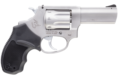 Taurus 2942039 942  22 LR 8rd 3" Barrel, Overall Matte Finish Stainless Steel & Finger Grooved Black Polymer Grip                                                                                       