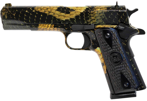 Iver Johnson Arms 1911A1BOA 1911 A1 BOA 45 ACP 8+1 5" Black Steel Barrel, BOA Snakeskin Steel Serrated Slide, BOA Snakeskin Steel Frame w/Beavertail, Black Dymondwood Snakeskin Grip                   