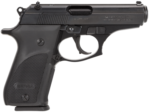 Bersa THUN380PM15 Thunder Plus Sub-Compact Frame 380 ACP 15+1, 3.50" Black Steel Barrel, Matte Black Serrated Steel Slide & Aluminum Frame w/Beavertail, Black Right Hand                               