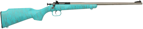 Crickett KSA2446 Gen2  Youth 22 LR 1rd 16.13" Stainless Single Shot Barrel, Stainless Steel Receiver, Blue w/Gold Webbing Fixed Synthetic Stock                                                         