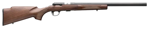 Browning 025253204 T-Bolt Target SR 22 WMR 10+1 20" Matte Blued Heavy Bull Threaded Barrel, Drilled & Tapped Matte Blued Steel Receiver, Grade I Black Walnut Target Style Fixed w/Raised Comb Stock    