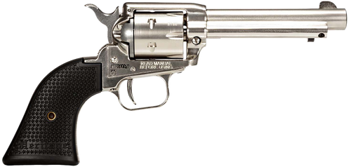 Heritage Mfg RR22NI6 Rough Rider  22 LR 6rd 6.50" Nickel Steel Barrel, Nickel Aluminum Frame, Matte Nickel Cylinder, Black Polystar Grip, Hammer/Thumb Safety, Exposed Hammer                           