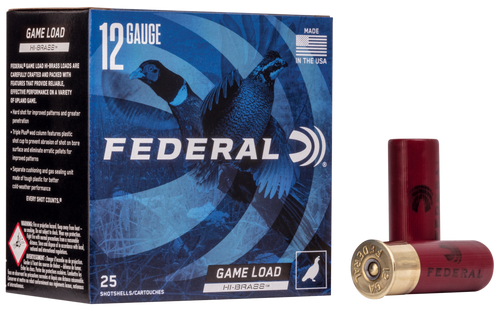 Federal H1264 Game-Shok High Brass 12Gauge 2.75" 1 1/4oz 4Shot 25 Per Box/10 Case                                                                                                                       