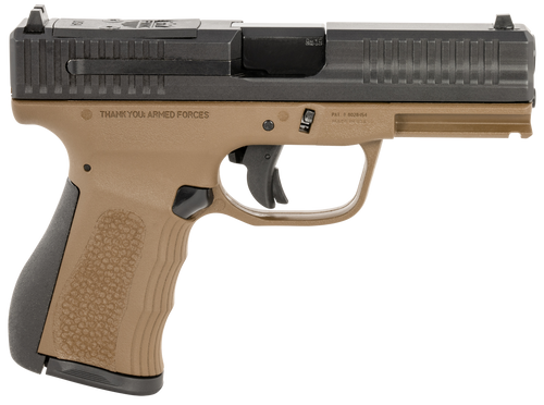 FMK FMKG49BB G3  9mm Luger 14+1 4" Stainless Steel Barrel, Black Optic Cut/Serrated Carbon Steel Slide, Burnt Bronze Polymer Frame w/Picatinny Rail, Black Backstrap Grip                               