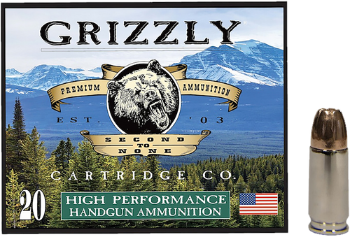 Grizzly Ammo GC9+P+CM109mm+P Luger 124gr Jacketed Hollow Point 20 Per Box/10 Case                                                                                                                       