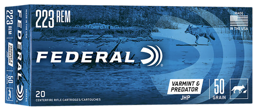 Federal AE223G American Eagle Varmint & Predator 223Rem 50gr Jacketed Hollow Point 20 Per Box/25 Case                                                                                                   