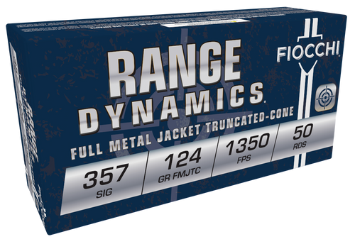 Fiocchi 357SIGAP Range Dynamics  357Sig 124gr Full Metal Jacket 50 Per Box/20 Case                                                                                                                      