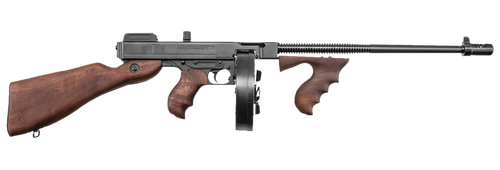 Thompson T1D 1927A-1 Deluxe 45 ACP Caliber with 16.50" Barrel, 10+1 Capacity (Drum), Blued Metal Finish, American Walnut Stock Wood Grip Right Hand                                                     