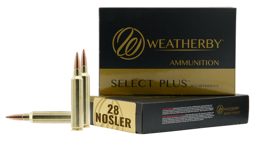 Weatherby M28NS163HCB Select Plus  28Nosler 163gr Hammer Custom 20 Per Box/10 Case                                                                                                                      