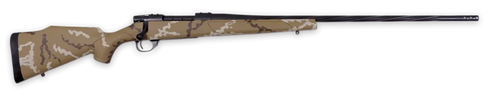 Weatherby VHH65PPR6B Vanguard Outfitter Full Size 6.5 PRC 3+1 24" Black Cerakote #2 Contour Threaded Barrel & Drilled & Tapped Steel Receiver, Tan w/Brown & White Sponge Synthetic Stock               
