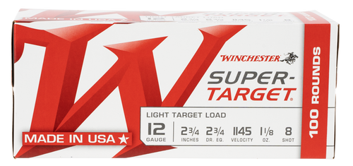 Winchester Ammo TRGT128VP Super-Target Light Target Value Pack 12 Gauge 2.75" 1 1/8oz 8 Shot 100/Box                                                                                                    