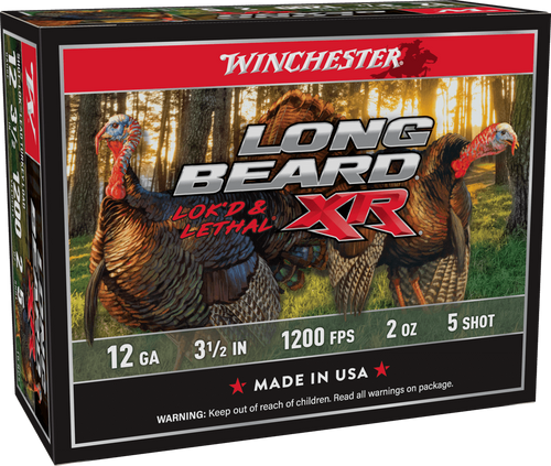 Winchester Ammo STLB12L5 Long Beard XR Shot-Lok 12Gauge 3.50" 2oz 5Shot 10 Per Box/10 Case                                                                                                              