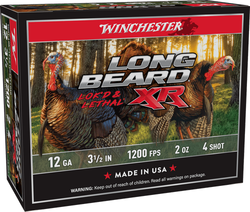 Winchester Ammo STLB12L4 Long Beard XR Shot-Lok 12Gauge 3.50" 2oz 4Shot 10 Per Box/10 Case                                                                                                              