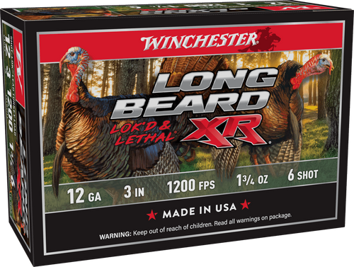 Winchester Ammo STLB1236 Long Beard XR Shot-Lok 12Gauge 3" 1 3/4oz 6Shot 10 Per Box/10 Case                                                                                                             
