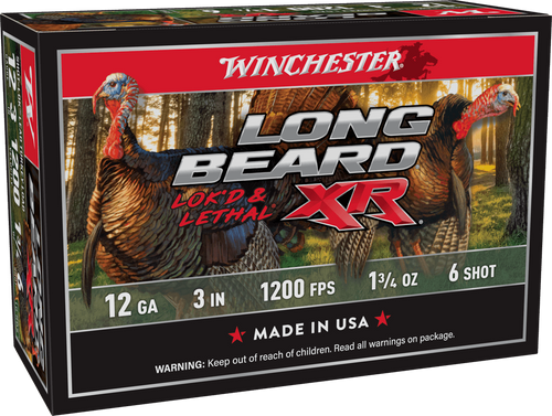 Winchester Ammo STLB1236 Long Beard XR Shot-Lok 12Gauge 3" 1 3/4oz 6Shot 10 Per Box/10 Case                                                                                                             