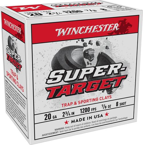 Winchester Ammo TRGT208 Super-Target  20Gauge 2.75" 7/8oz 8Shot 25 Per Box/10 Case                                                                                                                      