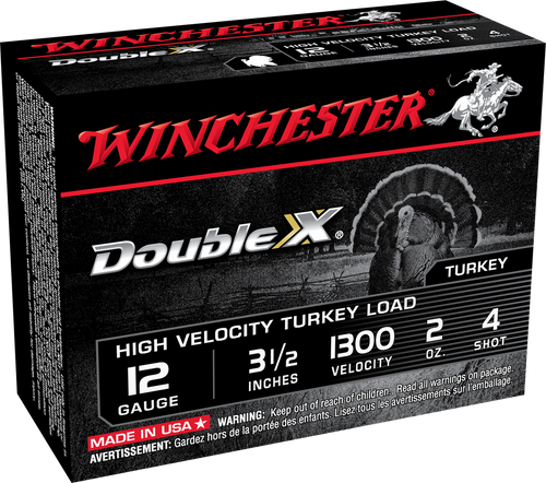 Winchester Ammo STH12354 Double X High Velocity Turkey 12Gauge 3.50" 2oz 4Shot 10 Per Box/10 Case                                                                                                       
