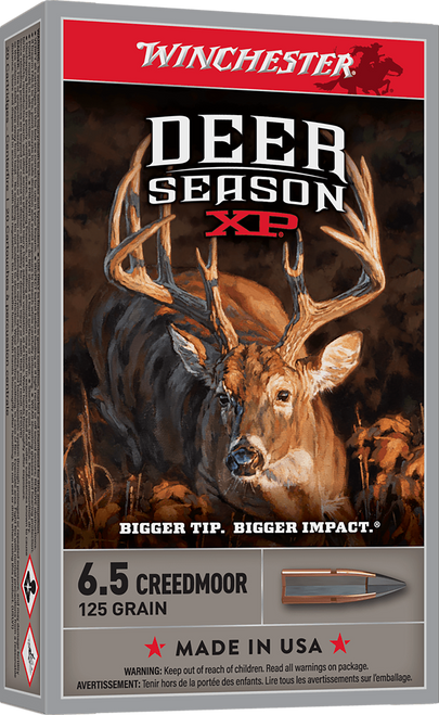Winchester Ammo X65DS Deer Season XP  6.5Creedmoor 125gr Extreme Point 20 Per Box/10 Case                                                                                                               