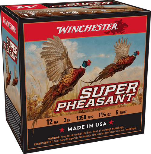 Winchester Ammo X123PH5 Super Pheasant Magnum High Brass 12Gauge 3" 1 5/8oz 5Shot 25 Per Box/10 Case                                                                                                    
