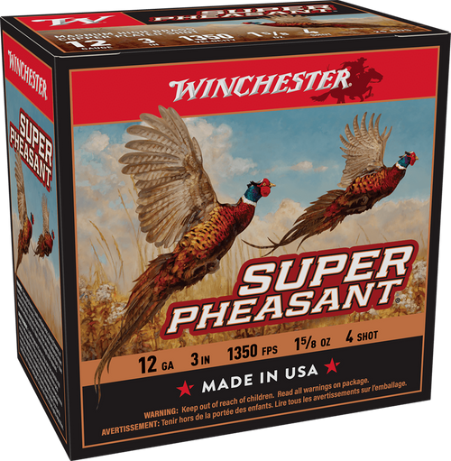 Winchester Ammo X123PH4 Super Pheasant Magnum High Brass 12Gauge 3" 1 5/8oz 4Shot 25 Per Box/10 Case                                                                                                    