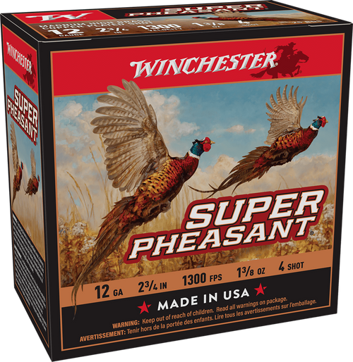Winchester Ammo X12PH4 Super Pheasant Magnum High Brass 12Gauge 2.75" 1 3/8oz 4Shot 25 Per Box/10 Case                                                                                                  