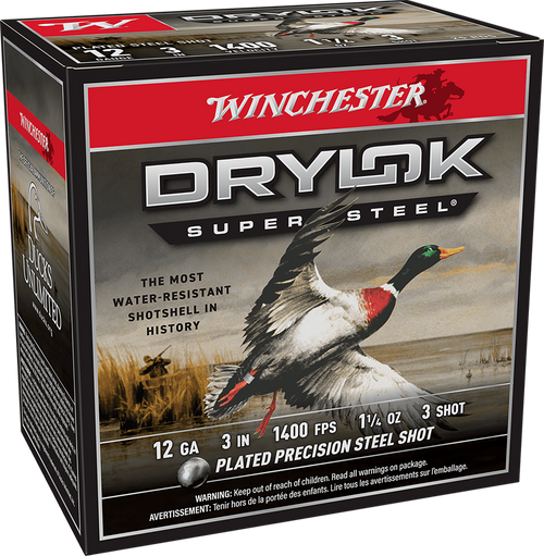 Winchester Ammo XSV1233 Drylok Super Steel Magnum 12Gauge 3" 1 1/4oz 3Shot 25 Per Box/10 Case                                                                                                           