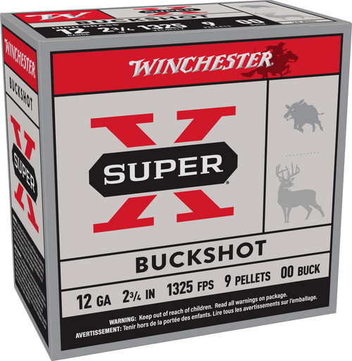 Winchester Ammo XB1200VP25 Super X  12Gauge 2.75" 00Buck Shot 25 Per Box/10 Case                                                                                                                        