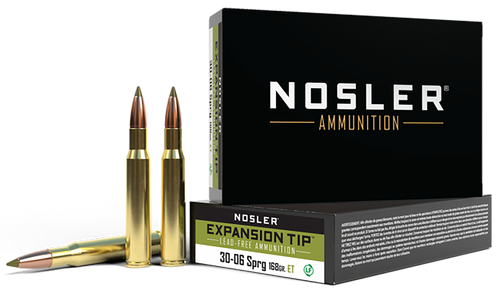 Nosler 40036 E-Tip  30-06Springfield 168gr E Tip Lead Free 20 Per Box/10 Case                                                                                                                           