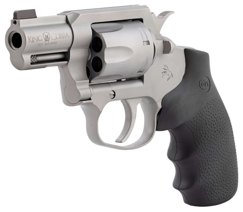 Colt Mfg KCOBRASM2BBS King Cobra  Small 357 Mag 6 Shot 2" Matte Stainless Steel Barrel, Cylinder Frame, Black Hogue Overmolded Grips, Exposed Hammer                                                    