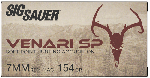 Sig Sauer V7MMSP15420 Venari  7mmRemMag 154gr Soft Point 20 Per Box/10 Case                                                                                                                              Sig Sauer V7MMSP15420 Venari  7mmRemMag 154gr Soft Point 20 Per Box/10 Case