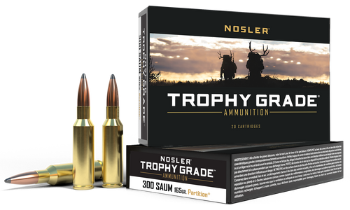 Nosler 60061 Trophy Grade  300RemSAUM 165gr Nosler Spitzer Partition 20 Per Box/10 Case                                                                                                                 