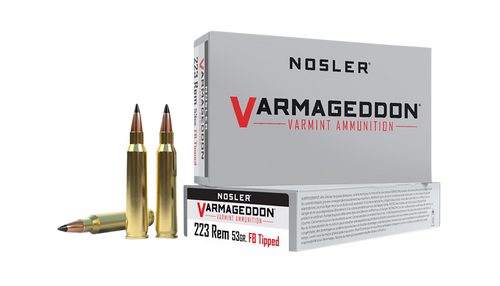 Nosler 65139 Varmageddon  223Rem 53gr Flat Base Tipped 20 Per Box/20 Case                                                                                                                               