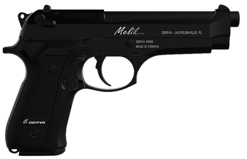 Derya Firearms 10LMELIK9TR Melik  9mm Luger 17+1 4.90" Black Melonite Steel Barrel, Black Melonite Serrated Steel Slide,  Black Aluminum Frame, Black Polymer Grip                                      