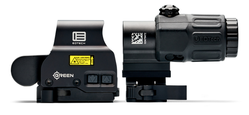 Eotech HHSGRN HHS Green EXPS & G33 Magnifier Matte Black 1x/3x 1.20" x 0.85" 1 MOA Green Dot/68 MOA Ring                                                                                                